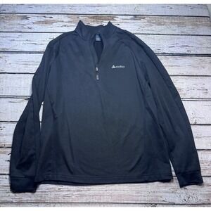 Odlo 1/4 Zip Pullover Sweater Mens XXL Black Fleece Long Sleeve Outdoor Ski